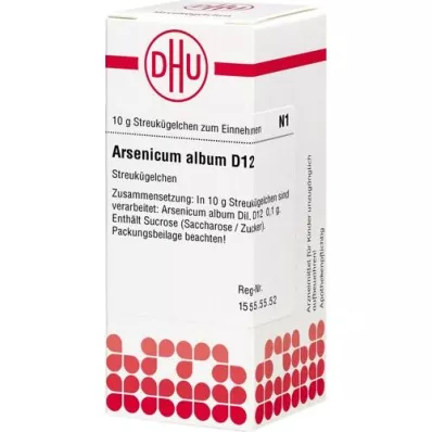 ARSENICUM ALBUM D 12 globules, 10 g ARSENICUM ALBUM D 12 globules, 10 g