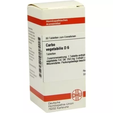 CARBO VEGETABILIS D 6 tablets, 80 pcs