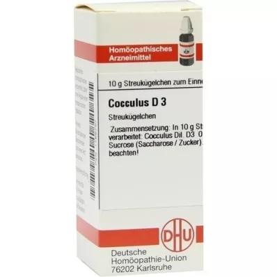 COCCULUS D 3 globules, 10 g COCCULUS D 3 globules, 10 g
