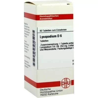 LYCOPODIUM D 6 tablets, 80 pcs LYCOPODIUM D 6 tablets, 80 pcs