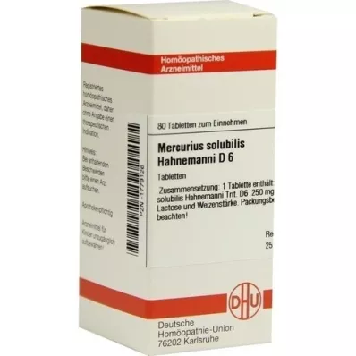 MERCURIUS SOLUBILIS Hahnemanni D 6 tablets, 80 pcs MERCURIUS SOLUBILIS Hahnemanni D 6 tablets, 80 pcs