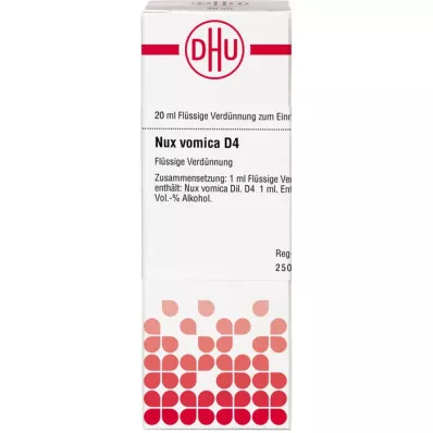 NUX VOMICA D 4 dilution, 20 ml NUX VOMICA D 4 dilution, 20 ml