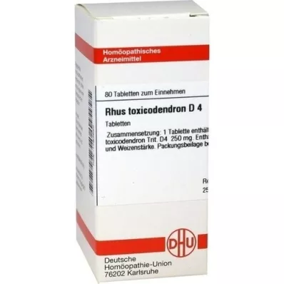 RHUS TOXICODENDRON D 4 tablets, 80 pcs RHUS TOXICODENDRON D 4 tablets, 80 pcs