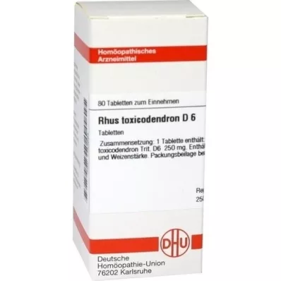 RHUS TOXICODENDRON D 6 tablets, 80 pcs RHUS TOXICODENDRON D 6 tablets, 80 pcs