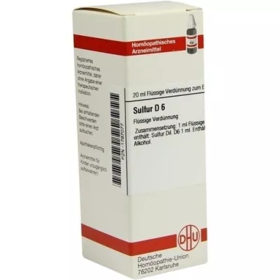 SULFUR D 6 Dilution, 20 ml SULFUR D 6 Dilution, 20 ml