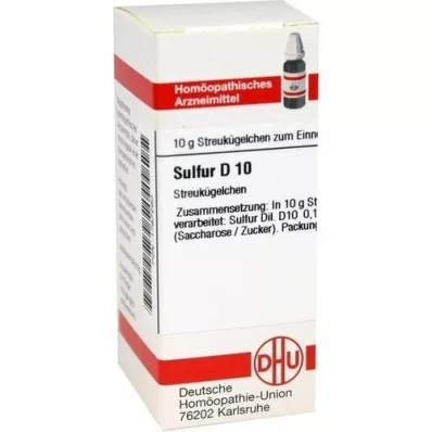 SULFUR D 10 globules, 10 g SULFUR D 10 globules, 10 g