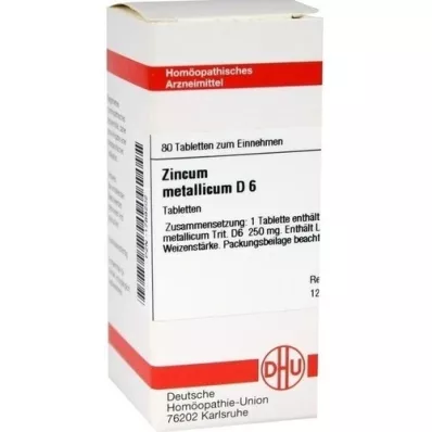 ZINCUM METALLICUM D 6 tablets, 80 pcs ZINCUM METALLICUM D 6 tablets, 80 pcs