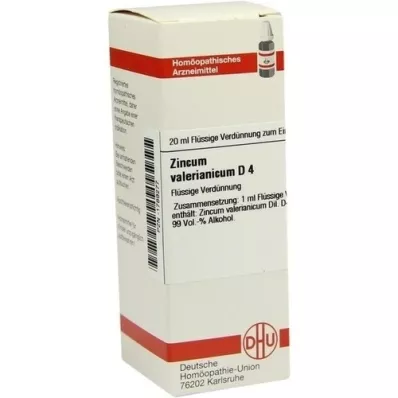 ZINCUM VALERIANICUM D 4 dilution, 20 ml
