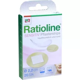 RATIOLINE sensitive plaster strips round, 20 pieces