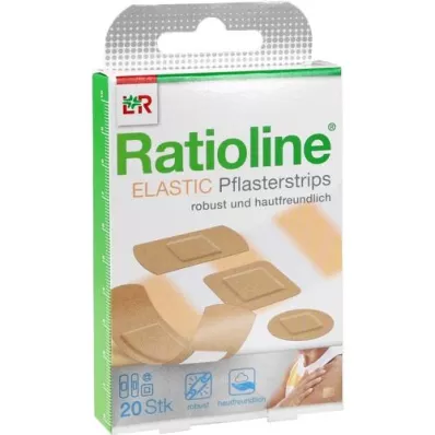 RATIOLINE elastic plaster strips in 4 sizes, 20 pieces