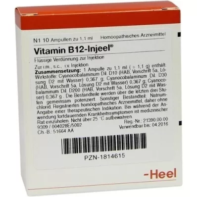 VITAMIN B12 INJEEL Ampoules, 10 pcs VITAMIN B12 INJEEL Ampoules, 10 pcs