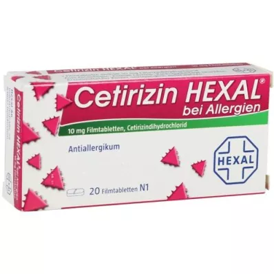 CETIRIZIN HEXAL Film-coated tablets for allergies, 20 pcs CETIRIZIN HEXAL Film-coated tablets for allergies, 20 pcs