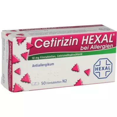 CETIRIZIN HEXAL Film-coated tablets for allergies, 50 pcs CETIRIZIN HEXAL Film-coated tablets for allergies, 50 pcs
