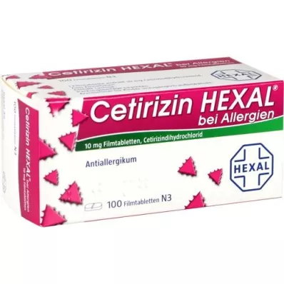 CETIRIZIN HEXAL Film-coated tablets for allergies, 100 pcs CETIRIZIN HEXAL Film-coated tablets for allergies, 100 pcs