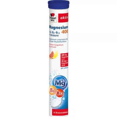 DOPPELHERZ Magnesium 400+B1+B6+B12+Folic Acid BTA, 15 pcs