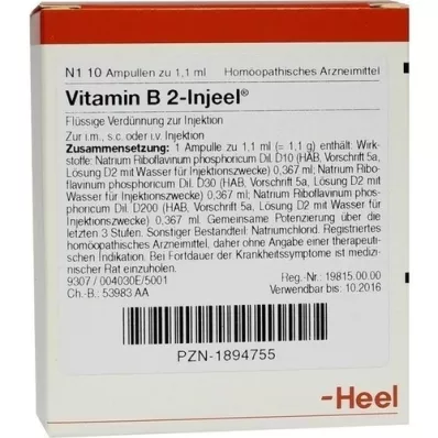VITAMIN B2 INJEEL Ampoules, 10 pcs VITAMIN B2 INJEEL Ampoules, 10 pcs