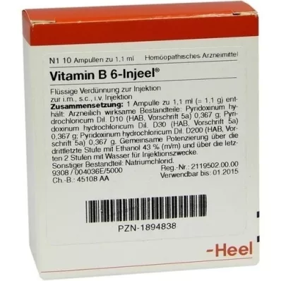 VITAMIN B6 INJEEL Ampoules, 10 pcs VITAMIN B6 INJEEL Ampoules, 10 pcs