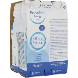 FRESUBIN ENERGY DRINK Neutral drinking bottle, 4X200 ml