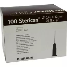 STERICAN Ins.Einm.Kan.26 Gx1/2 0.45x12 mm, 100 pcs