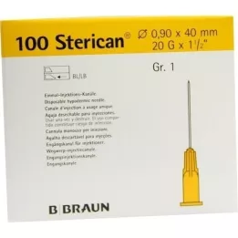 STERICAN Cannulas Luer-Lok 0.90x40 mm size 1 yellow, 100 pieces