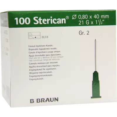 STERICAN Cannulas Luer-Lok 0.80x40 mm size 2 green, 100 pieces