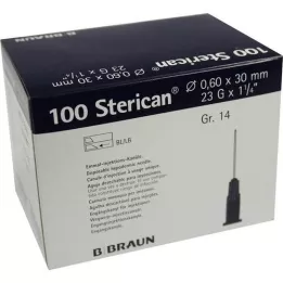 STERICAN Cannulas Luer-Lok 0.60x30 mm size 14 blue, 100 pieces