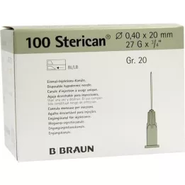 STERICAN Cannulas Luer-Lok 0.40x20 mm size 20 gray, 100 pieces