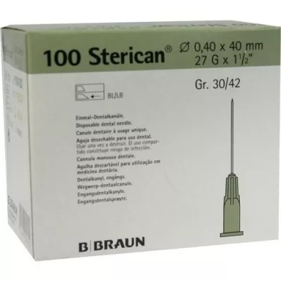 STERICAN Dental can Luer 0.4x40 mm, 100 pcs STERICAN Dental can Luer 0.4x40 mm, 100 pcs