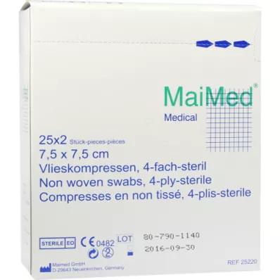 VLIESKOMPRESSEN 7.5x7.5 cm sterile, 25X2 pcs VLIESKOMPRESSEN 7.5x7.5 cm sterile, 25X2 pcs