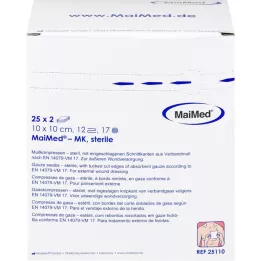 MULLKOMPRESSEN 10x10 cm sterile 12-fold, 25X2 pcs