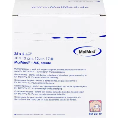 MULLKOMPRESSEN 10x10 cm sterile 12-fold, 25X2 pcs MULLKOMPRESSEN 10x10 cm sterile 12-fold, 25X2 pcs