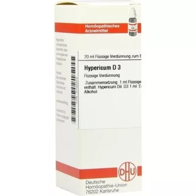HYPERICUM D 3 dilution, 20 ml HYPERICUM D 3 dilution, 20 ml