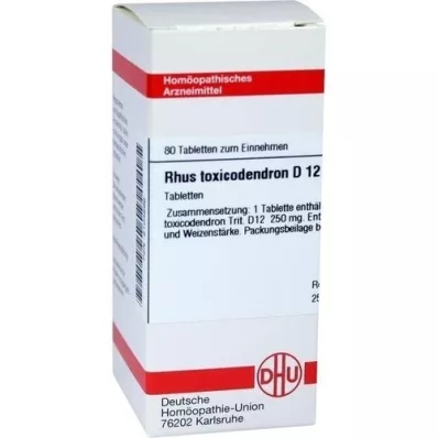 RHUS TOXICODENDRON D 12 tablets, 80 pcs RHUS TOXICODENDRON D 12 tablets, 80 pcs