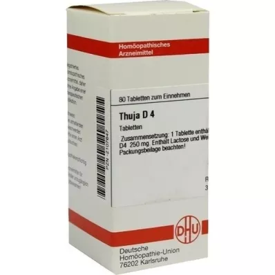 THUJA D 4 tablets, 80 pcs