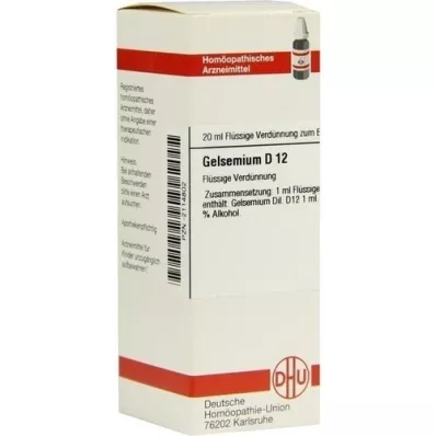 GELSEMIUM D 12 Dilution, 20 ml GELSEMIUM D 12 Dilution, 20 ml