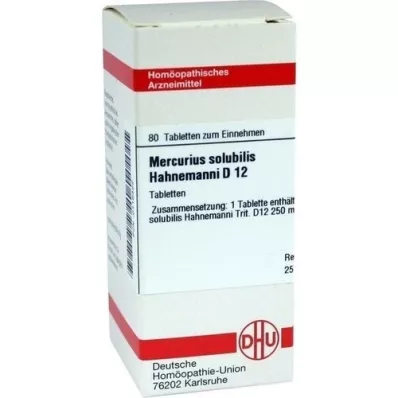 MERCURIUS SOLUBILIS Hahnemanni D 12 tablets, 80 pcs MERCURIUS SOLUBILIS Hahnemanni D 12 tablets, 80 pcs