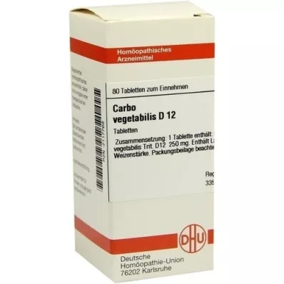 CARBO VEGETABILIS D 12 tablets, 80 pcs CARBO VEGETABILIS D 12 tablets, 80 pcs