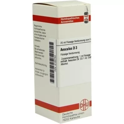AESCULUS D 3 dilution, 20 ml AESCULUS D 3 dilution, 20 ml