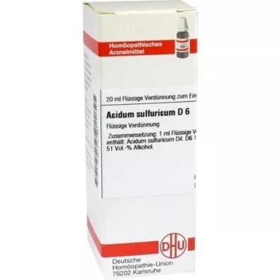 ACIDUM SULFURICUM D 6 Dilution, 20 ml ACIDUM SULFURICUM D 6 Dilution, 20 ml
