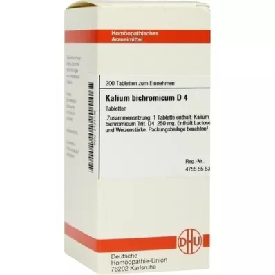 KALIUM BICHROMICUM D 4 tablets, 200 pcs