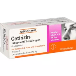 CETIRIZIN-ratiopharm for allergies 10 mg film tablet, 7 pcs