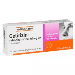 CETIRIZIN-ratiopharm for allergies 10 mg film tablet, 20 pcs