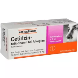 CETIRIZIN-ratiopharm for allergies 10 mg film tablet, 50 pcs
