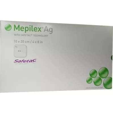 MEPILEX Ag foam dressing 10x20 cm sterile, 5 pcs