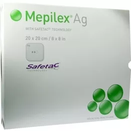 MEPILEX Ag foam dressing 20x20 cm sterile, 5 pcs