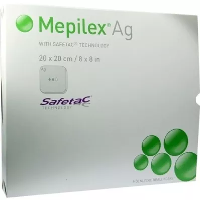 MEPILEX Ag foam dressing 20x20 cm sterile, 5 pcs MEPILEX Ag foam dressing 20x20 cm sterile, 5 pcs