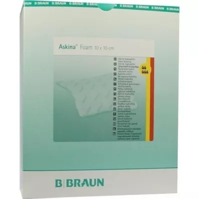 ASKINA Foam hyd.wound dressing 10x10 cm sterile non-stick, 10 pcs ASKINA Foam hyd.wound dressing 10x10 cm sterile non-stick, 10 pcs