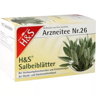 H&S Sage leaves tea filter bags, 20X1.6 g H&S Sage leaves tea filter bags, 20X1.6 g