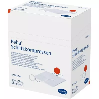 PEHA SCHLITZKOMPRESSEN 10x10 cm sterile, 20X2 pcs