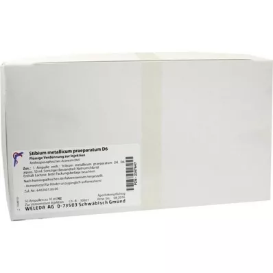 STIBIUM METALLICUM PRAEPARATUM D 6 ampoules, 50X10 ml STIBIUM METALLICUM PRAEPARATUM D 6 ampoules, 50X10 ml